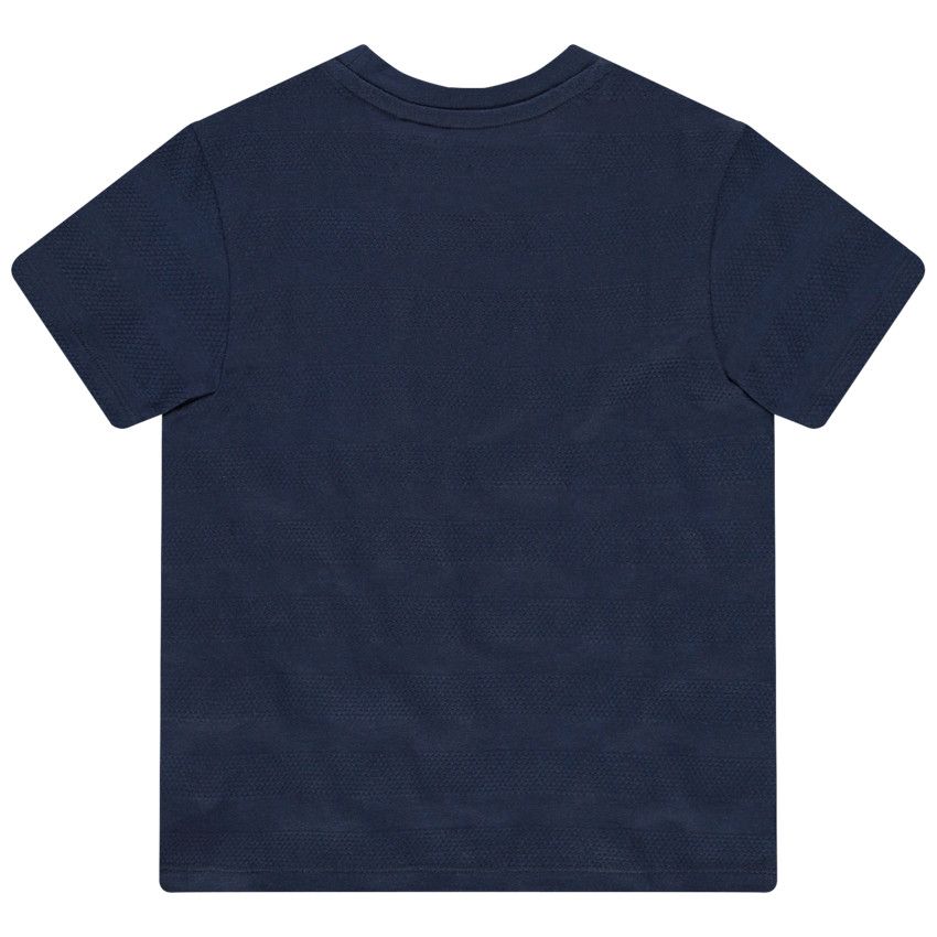 T-shirt manches courtes à rayures fantaisie et poche print palmier - Bleu marine