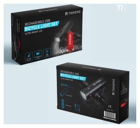 Eclairage vélo LED - Lumière vélo Set - Lampe arrière et avant