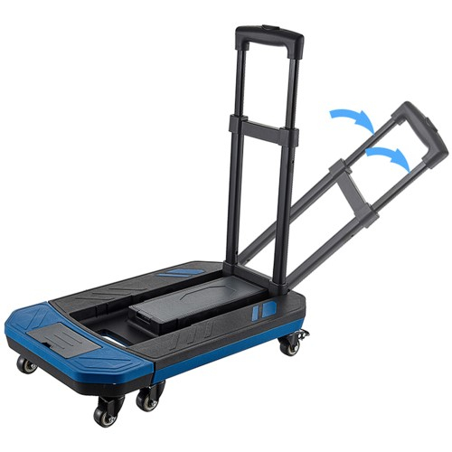 Klappbarer Gepäck Trolley Transport Hilfe Schwerlast Wagen 150kg Tragkraft - Schwarz / Blau