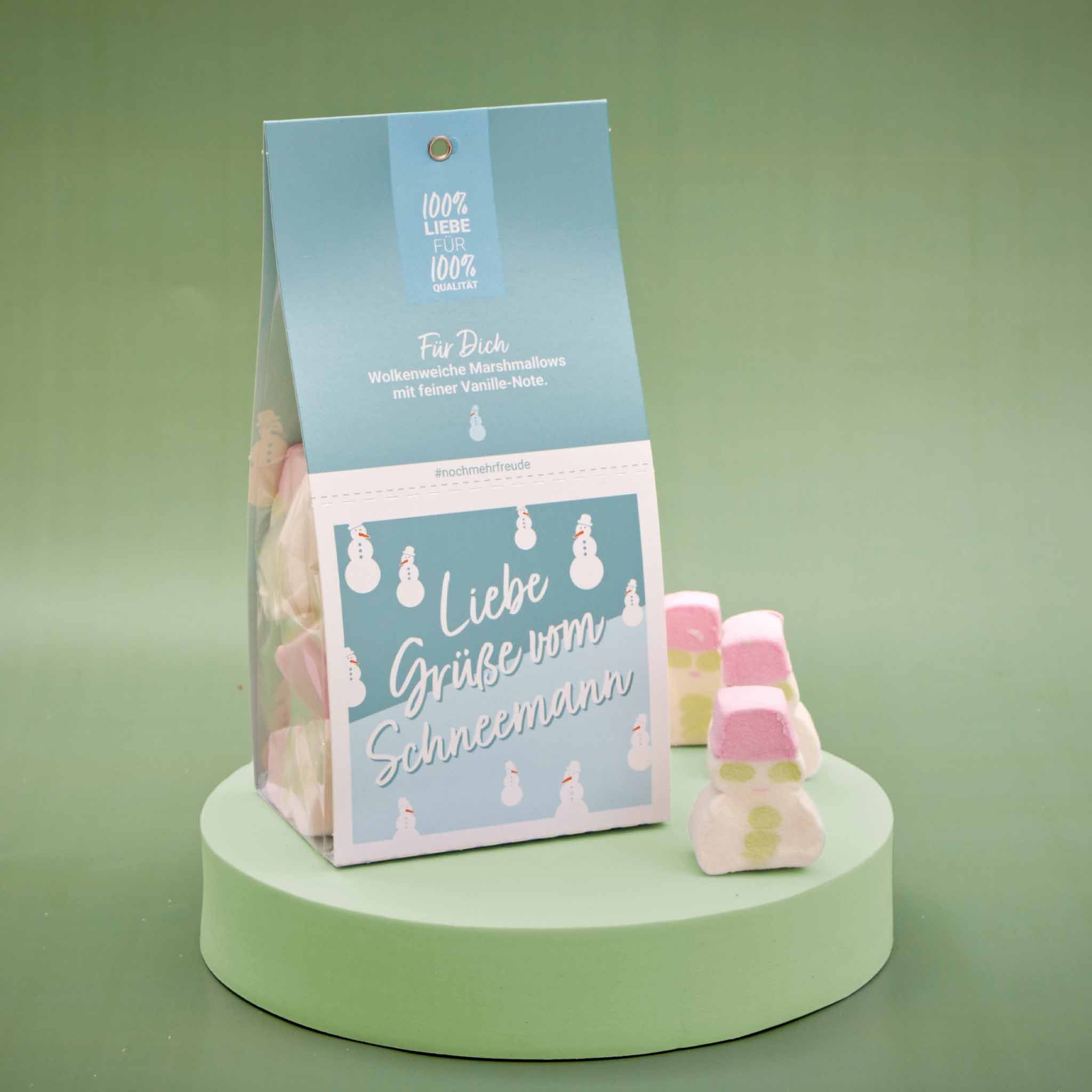 naschlabor Süße Schneemänner Marshmallows in Geschenkverpackung