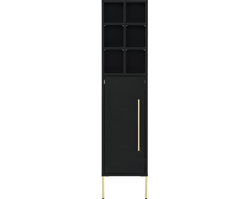 Highboard van Möbelpartner Sarah, afmetingen (B x H x D): 30,4 x 130,6 x 21,8 cm, zwart
