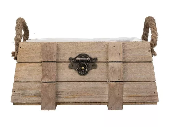 Panier en bois avec poignées marron 22x11x11h