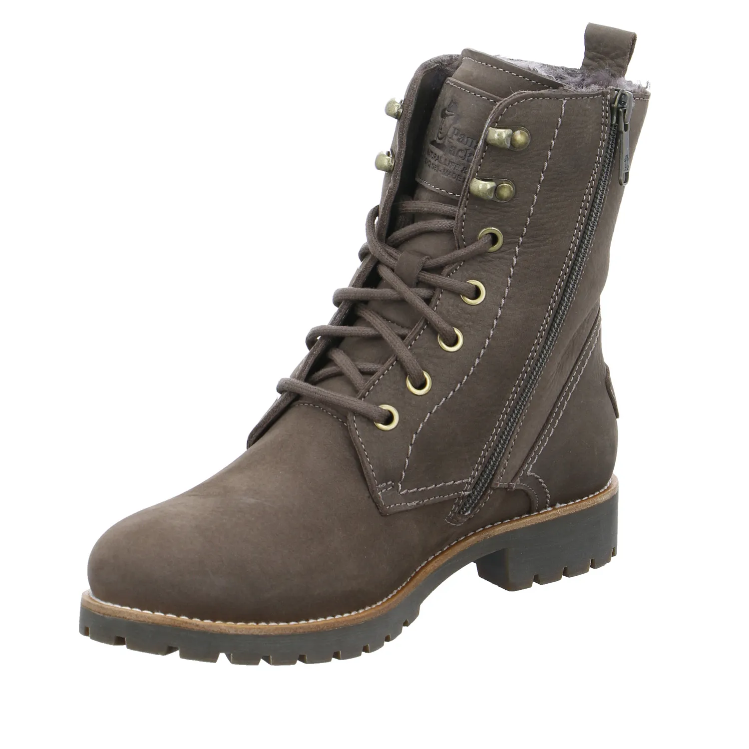 PANAMA JACK Boot Grau Leder  mit Lammfell - Innenfutter