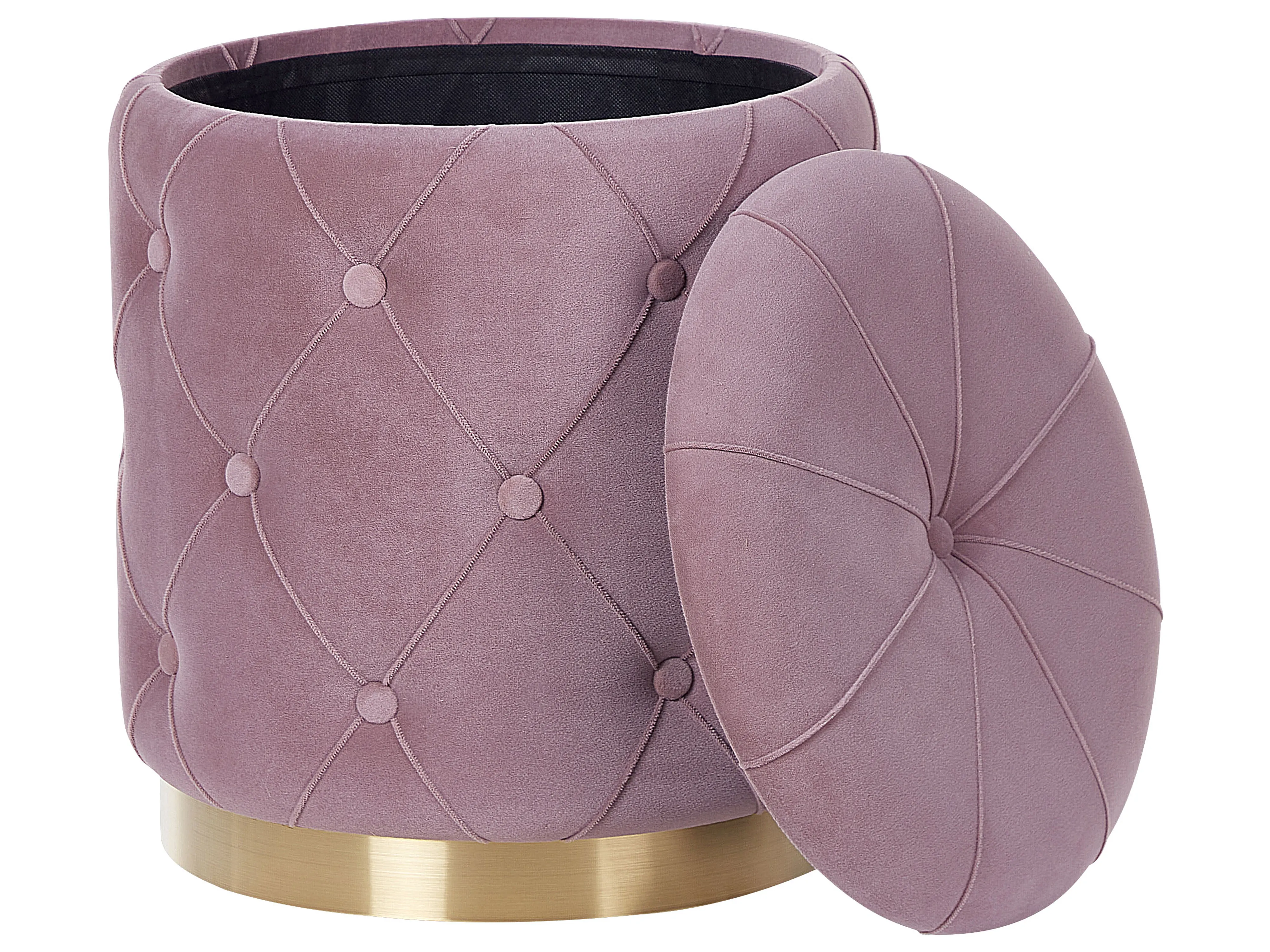 Set van 2 opbergpoefs PUEBLO Fluweel Roze