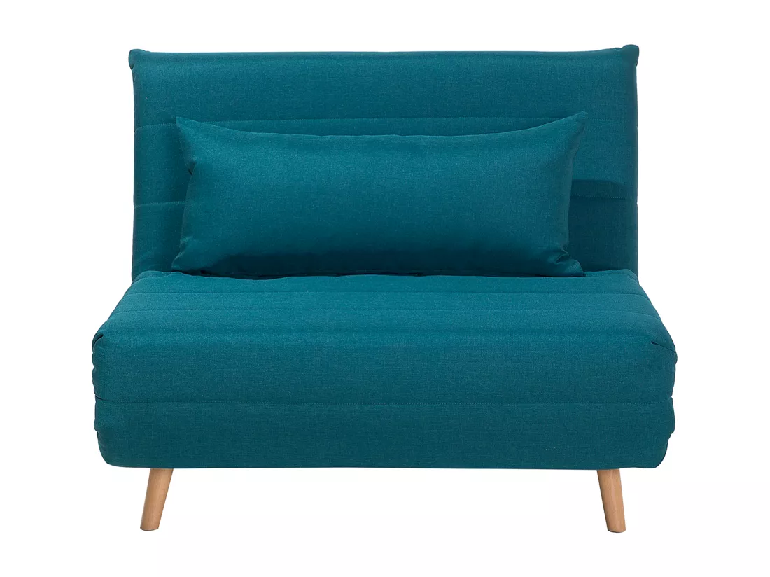 Banquette convertible 1 place en tissu bleu SETTEN