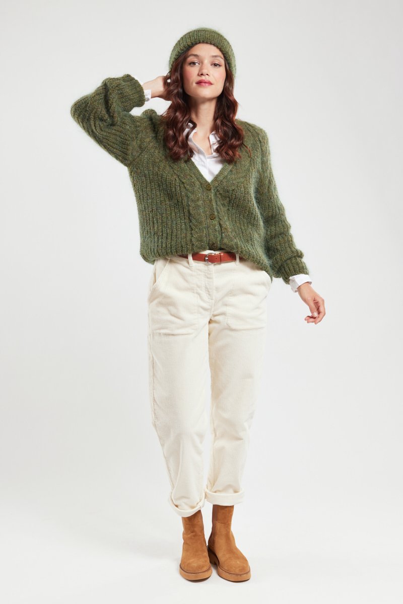 Cardigan boutonné Arielle - mohair
