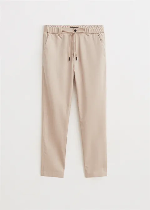 Geruite broek off-white (CREME)