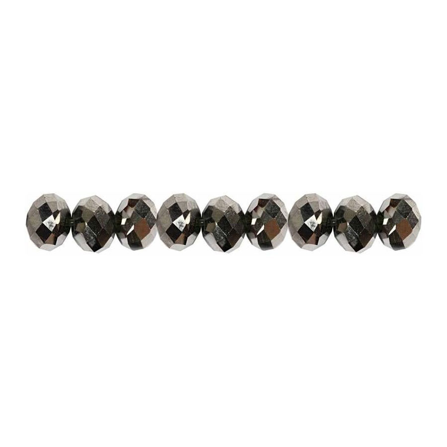 Facet Kralen Metallic Grijs, 100st.