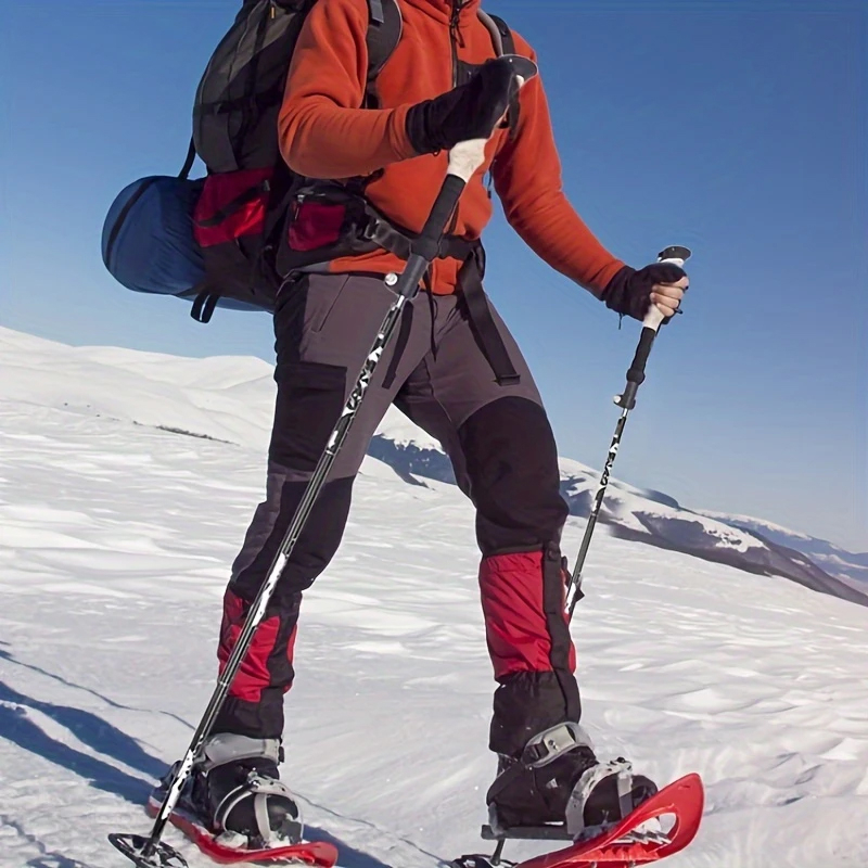 (2er Set) Faltbarer Aluminium Trekking Wanderstock Nordic Walking Stock mit Gummi Puffer / Sommer- / Schnee Teller / Transporttasche - Blau