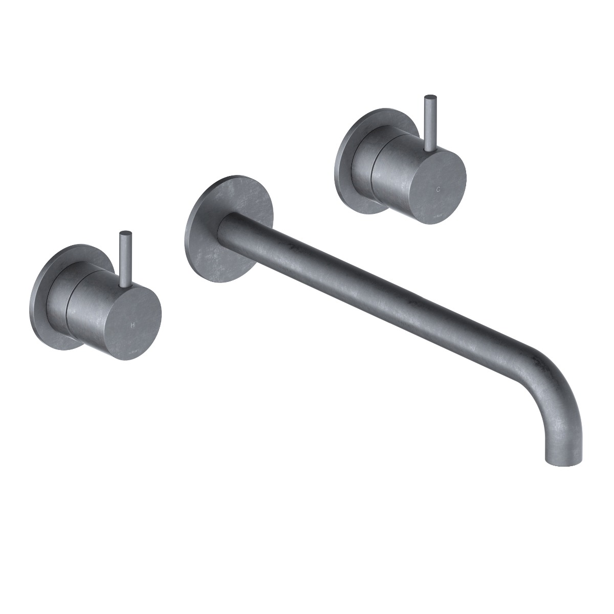 Hotbath Cobber 3-gats inbouw wastafelkraan 25cm verouderd ijzer