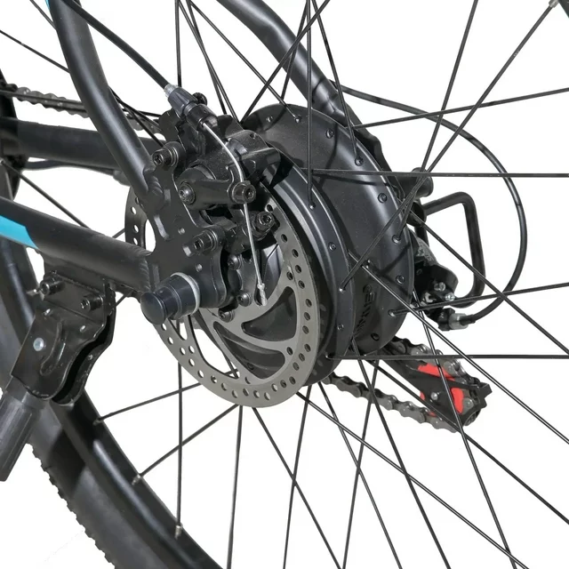 Bicicleta elétrica Hiland Rockshark, mountain bike elétrica de alumínio, aro 26/27,5, 350W, velocidade máxima de 32 km/h, para adultos, com câmbio Shimano de 21 velocidades, freio a disco, suspensão dianteira e bateria removível de 36V 10,4Ah.