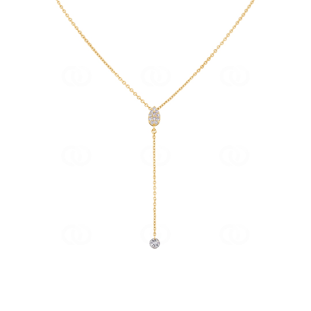 Collier mit Anhänger 750/18 K Gelbgold mit Diamanten 0.18 ct H/si