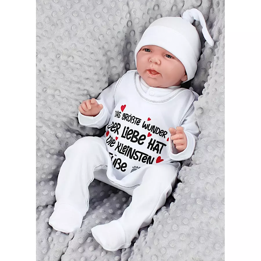 TupTam Unisex Baby Strampler mit Spruch rotweiß