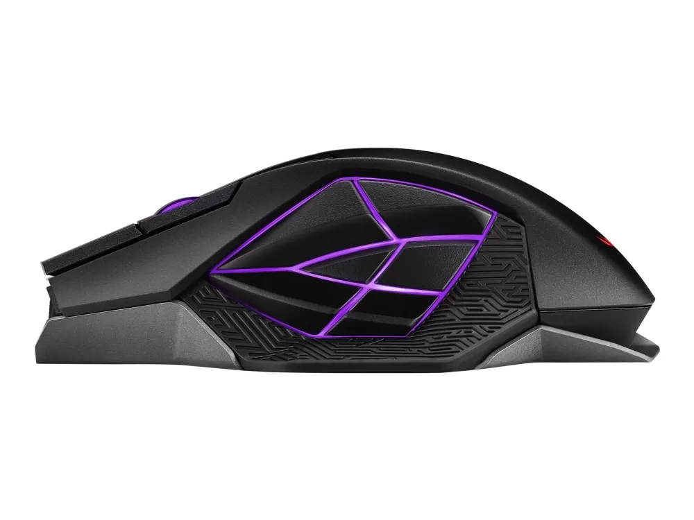 ASUS ROG Spatha X - Mus - højrehåndet - optisk - 12 knapper - trådløs, kablet - USB, 2.4 GHz - sort