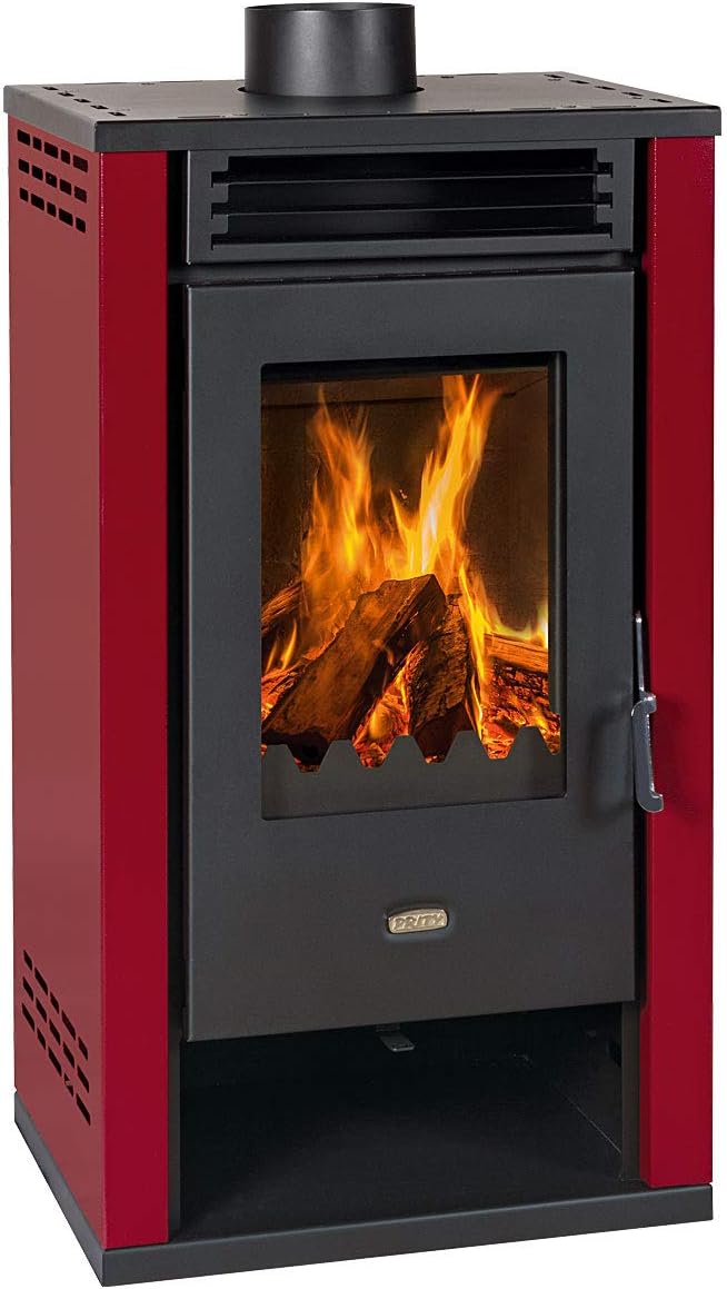 EEK A+ Kaminofen Prity K2 GT Bordeaux, dauerbrandfähig – 8,1kW