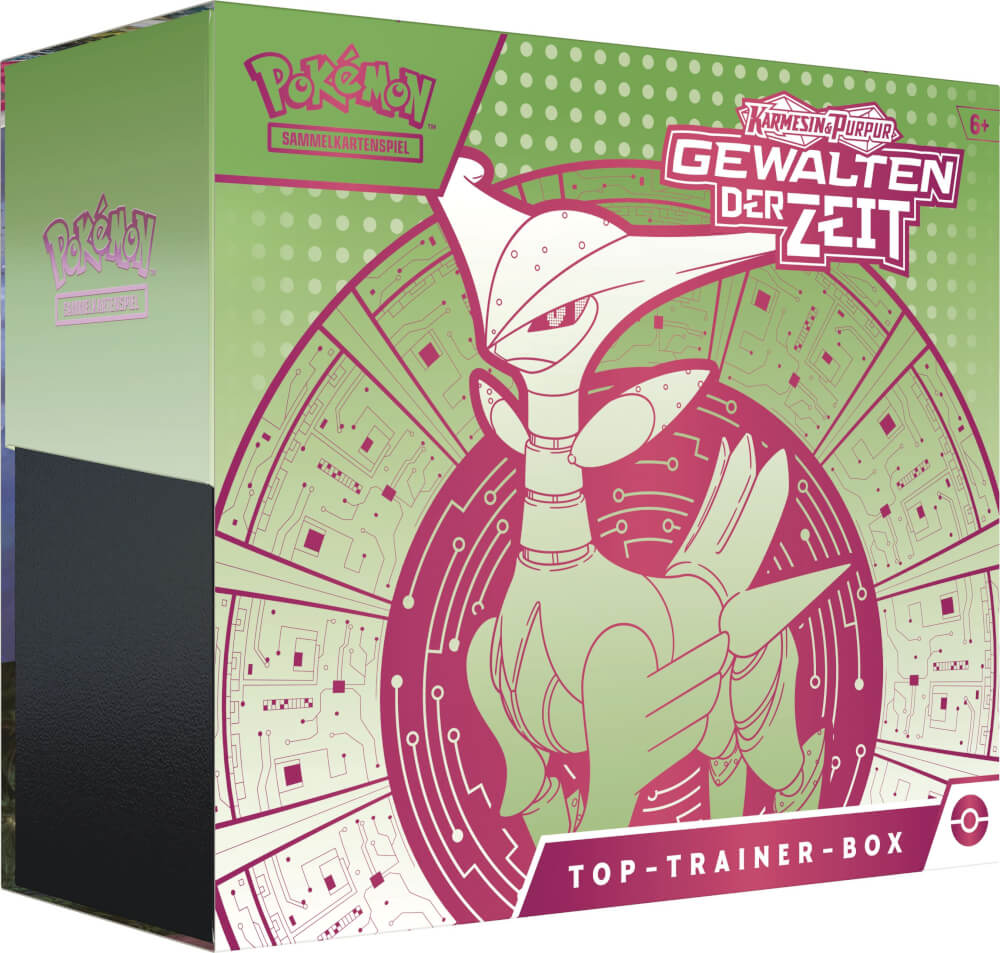 Pokémon-Sammelkartenspiel: Top-Trainer-Box Karmesin & Purpur - Gewalten der Zeit
