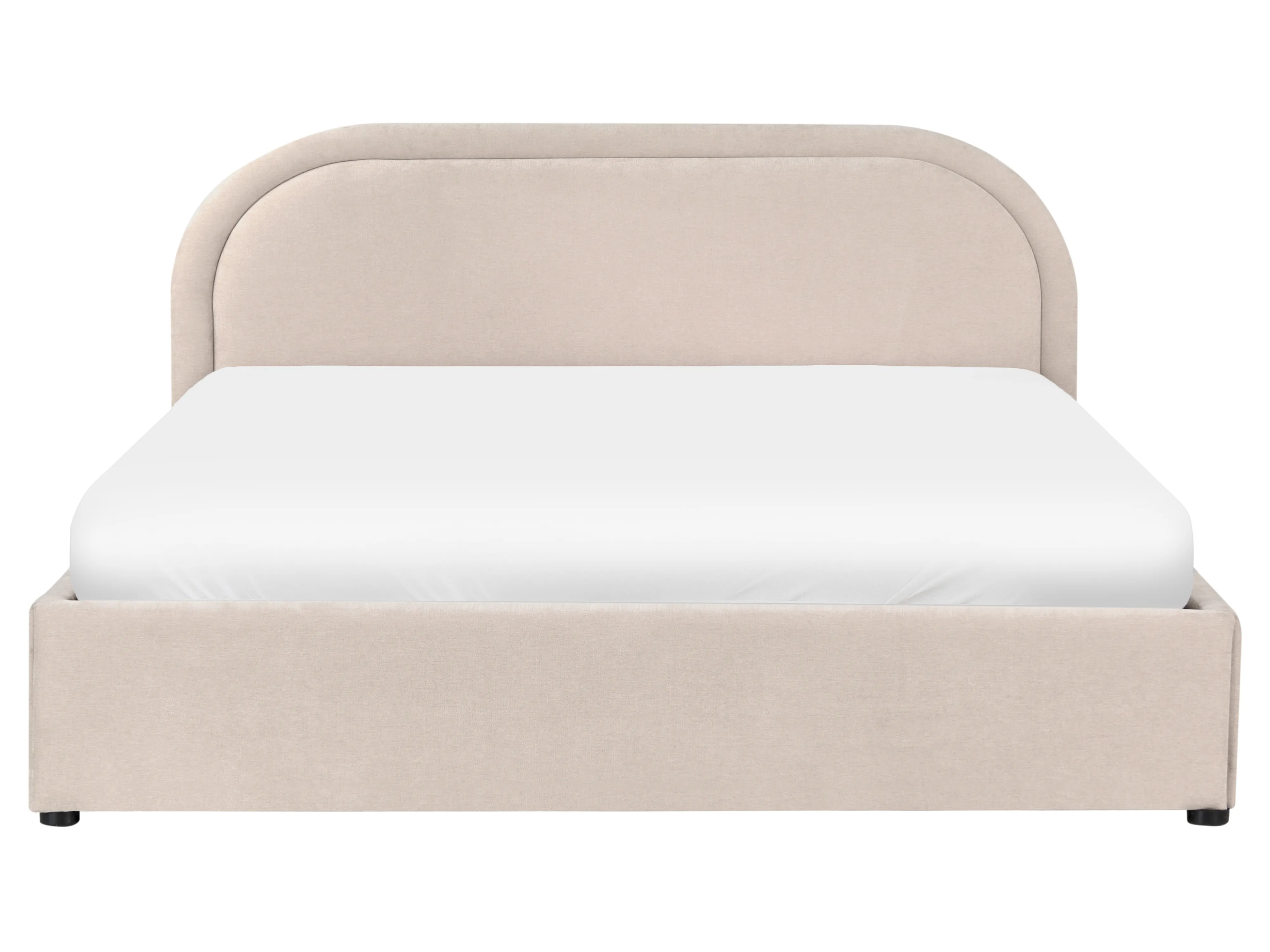 Bed met opbergruimte Chenille QUILLIEN 160 x 200 cm Lichtbeige