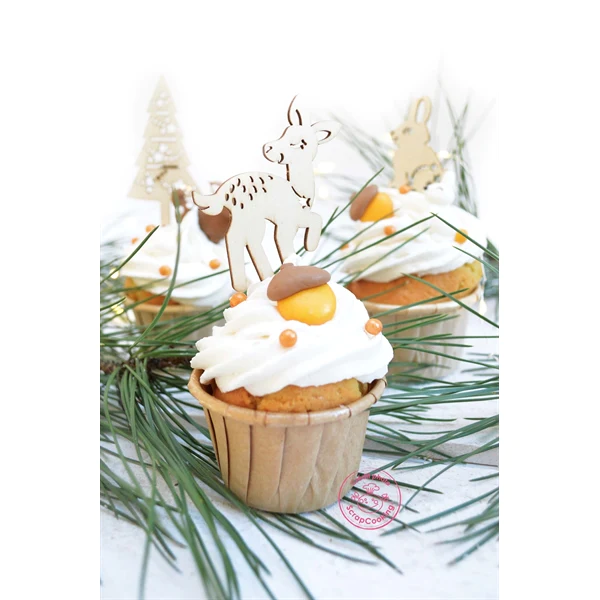 4 décorations en bois Forêt enchantée Scrapcooking