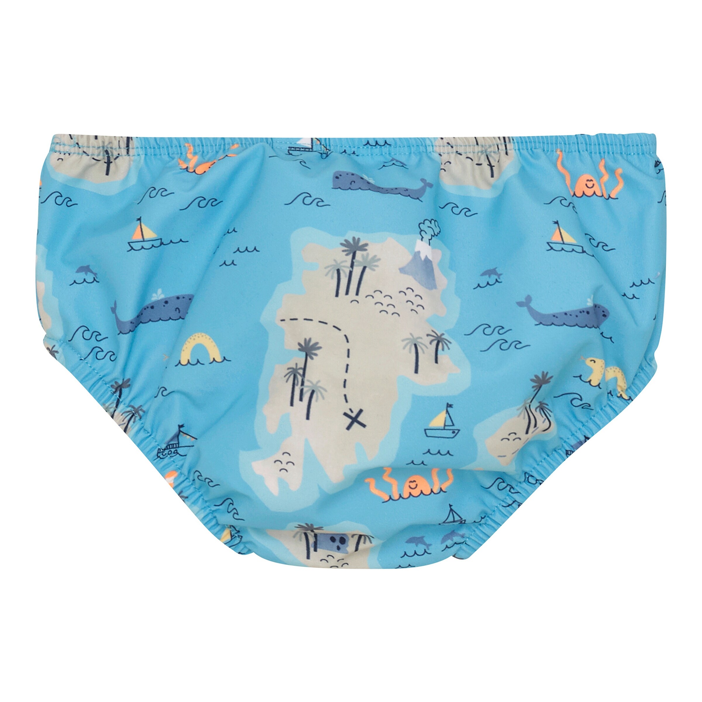 Colorkids Badewindelhose Meereskarte blau/bunt