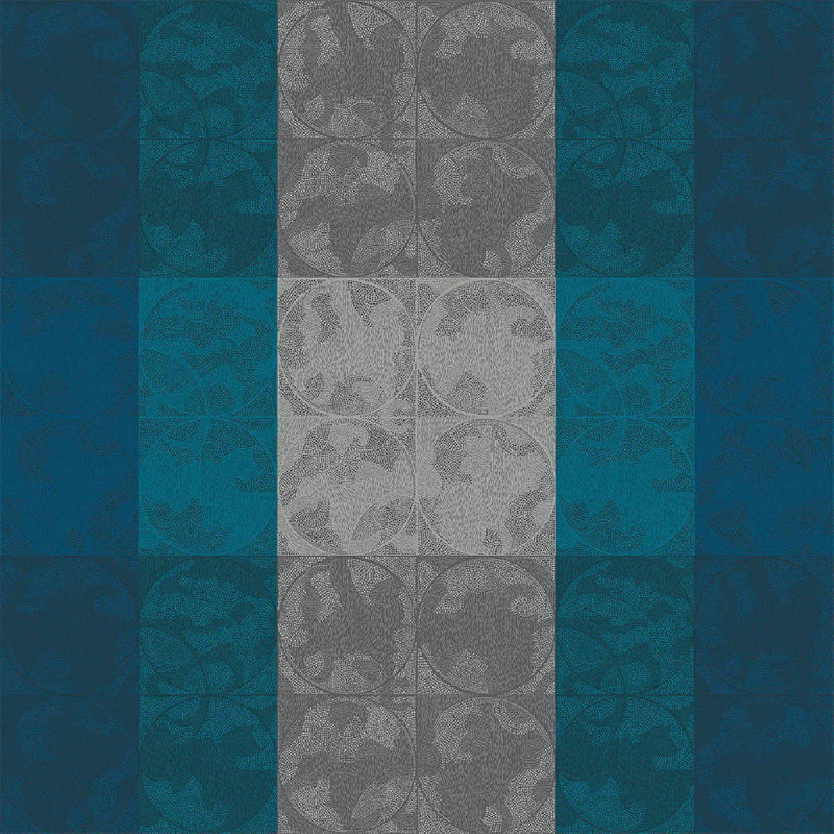 Nappe pur coton bleu 155x260 Garnier Thiebaut