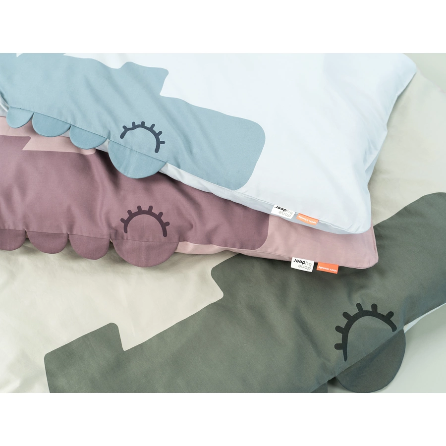 Done by Deer™ Bettwäsche-Set Junior Sleepy 100 x 140 cm Croco Rosa