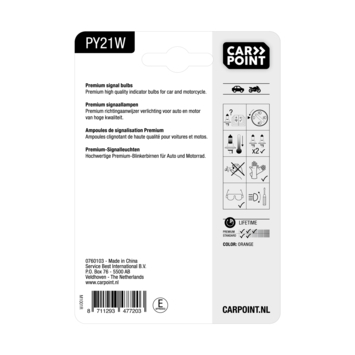 Carpoint autolampen PY21W Premium 12V 2 Stuks