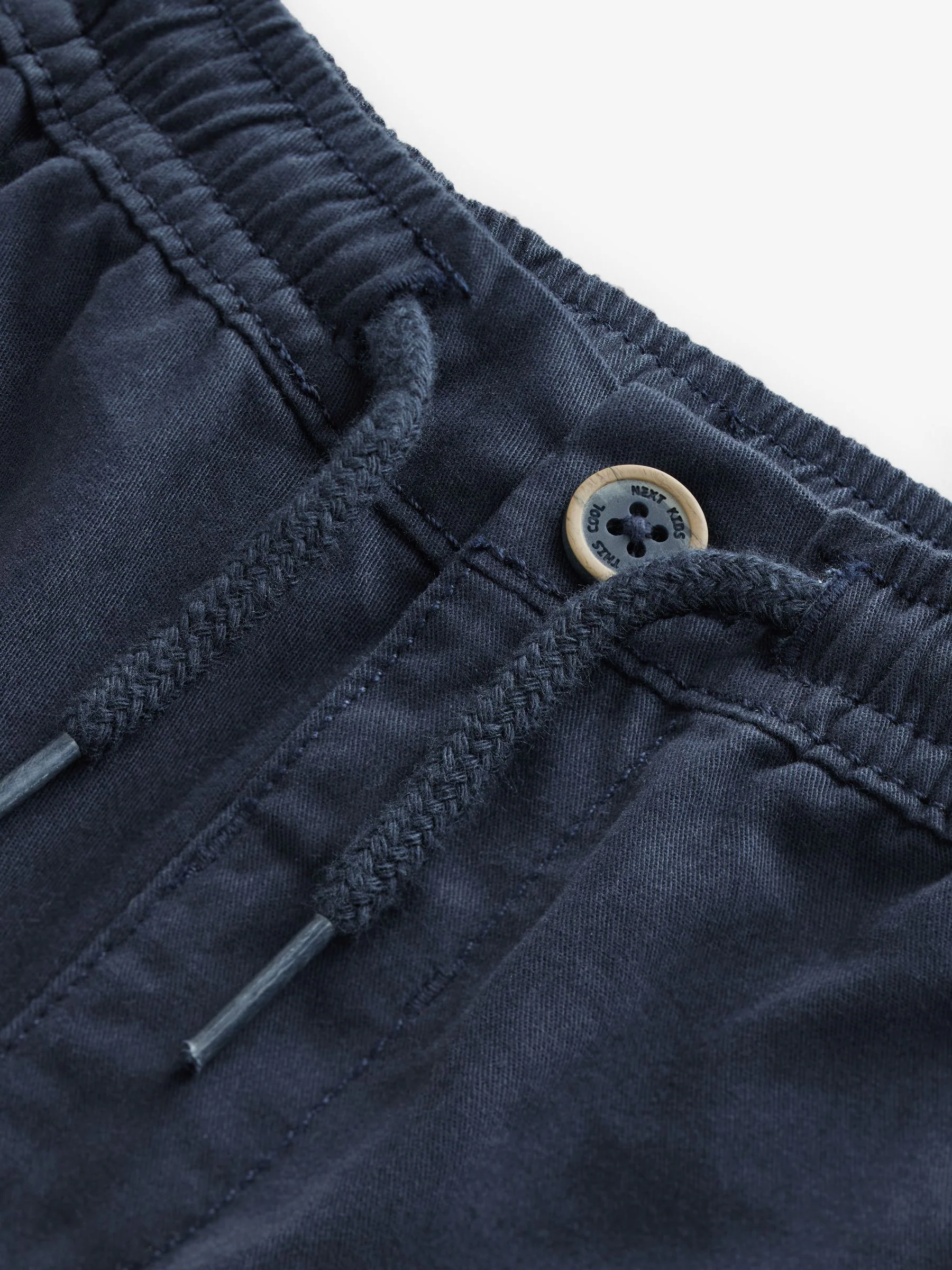 Marineblauw - Wijde pijpen 100% katoenen chino broek met elastische tailleband (3mnd-7jr)