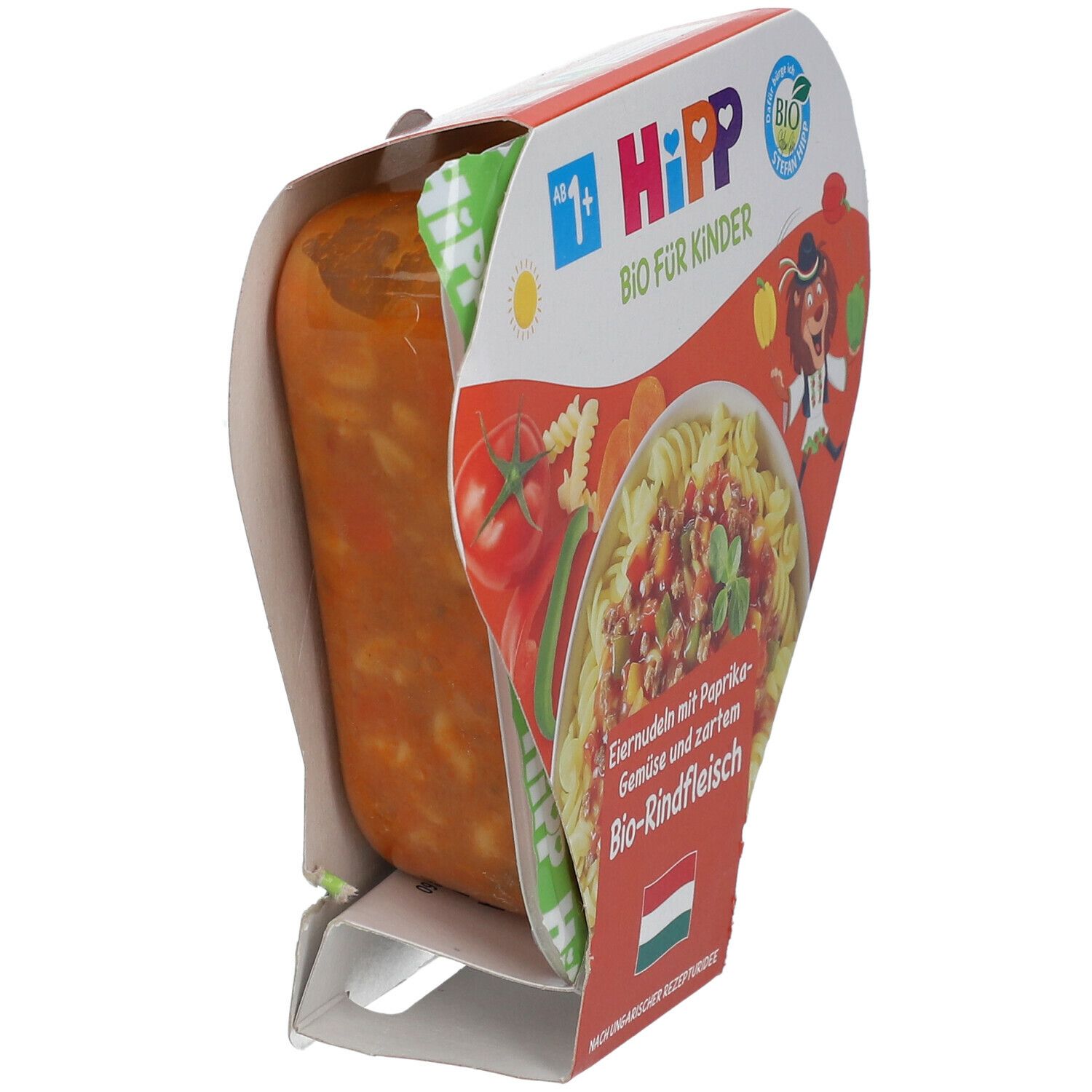HiPP Eiernudeln mit Paprika-Gemüse und zartem Bio-Rindfleisch