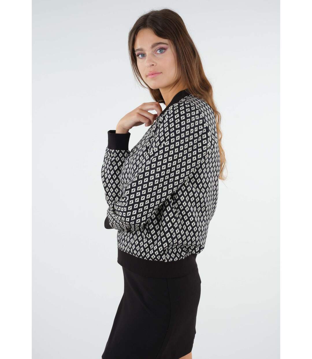 Blouson teddy motif géométrique MAGENA