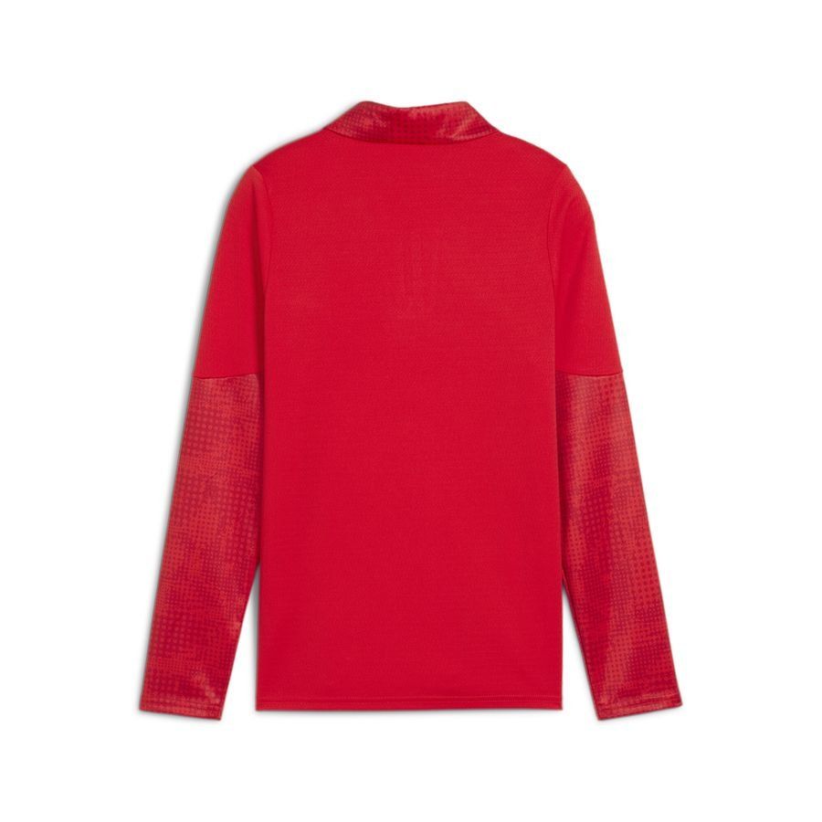 PUMA Maillot d'Entraînement teamCUP Fermeture Éclair 1/4 - Rouge/Argenté Enfant