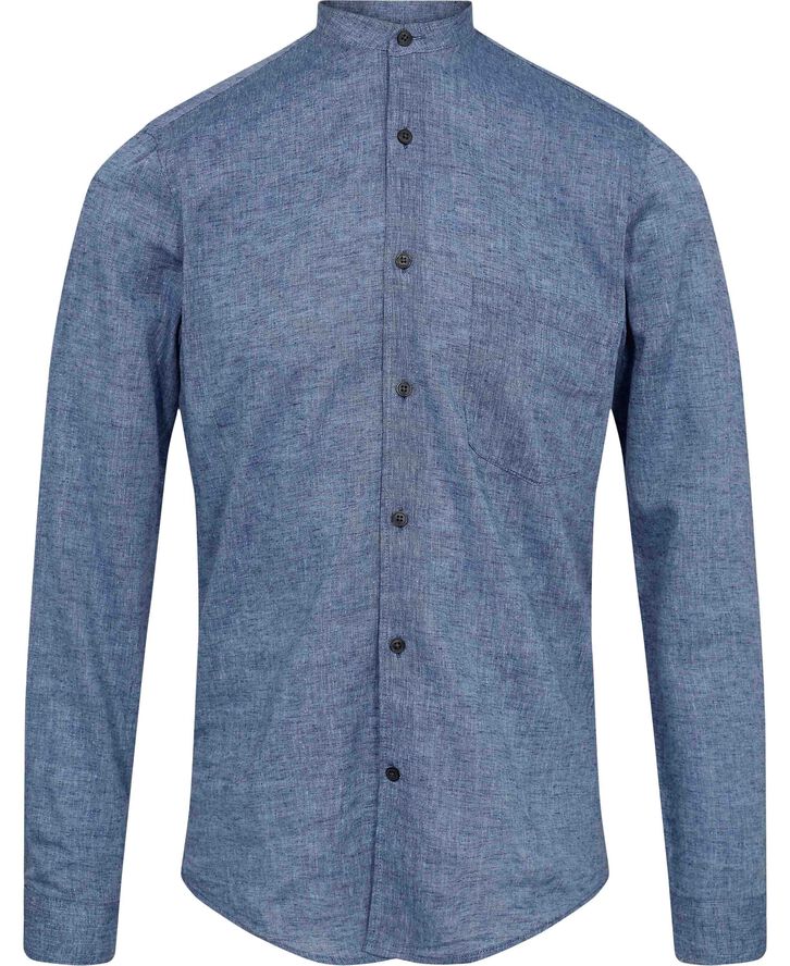 Lindbergh Linen/cotton shirt L/S Blå