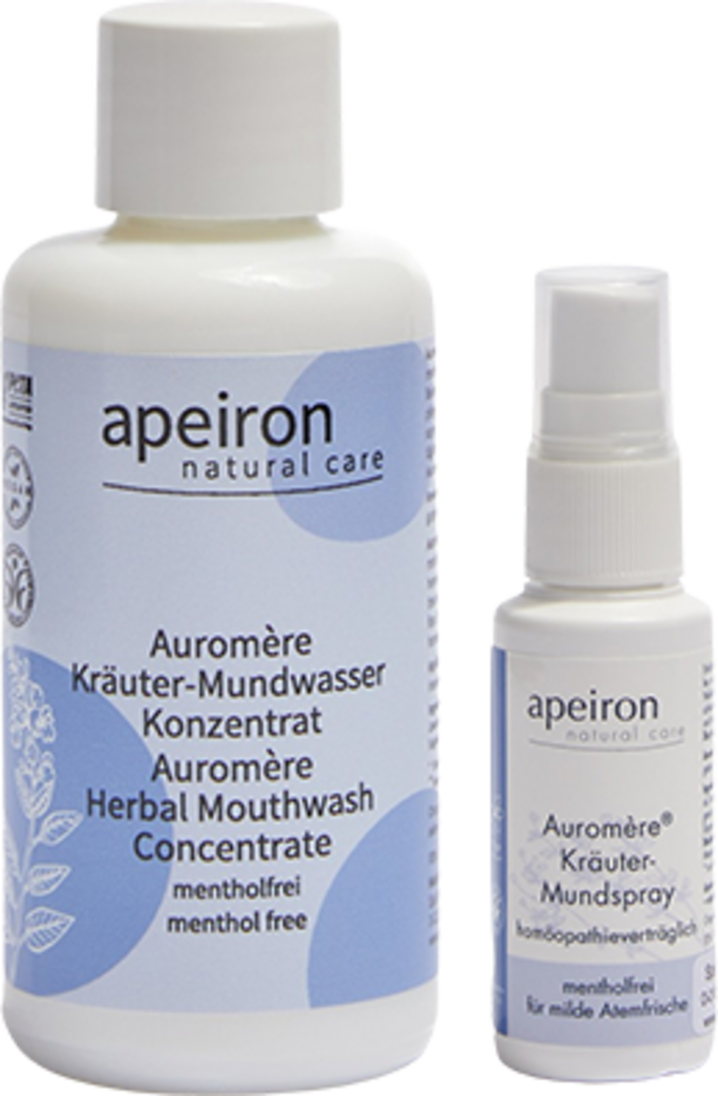 Apeiron  Auromère Kräuter Mundspülung + -spray, 1 Set