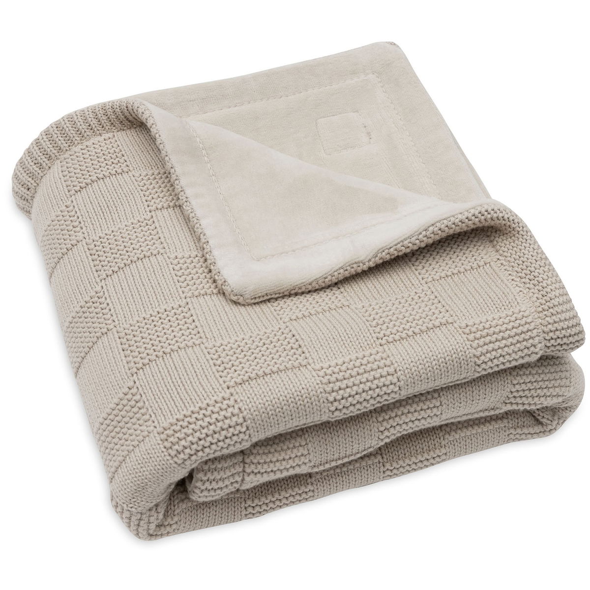 JolleinJollein   Babydecke Wiege Box Knit GOTS warm sand velvet