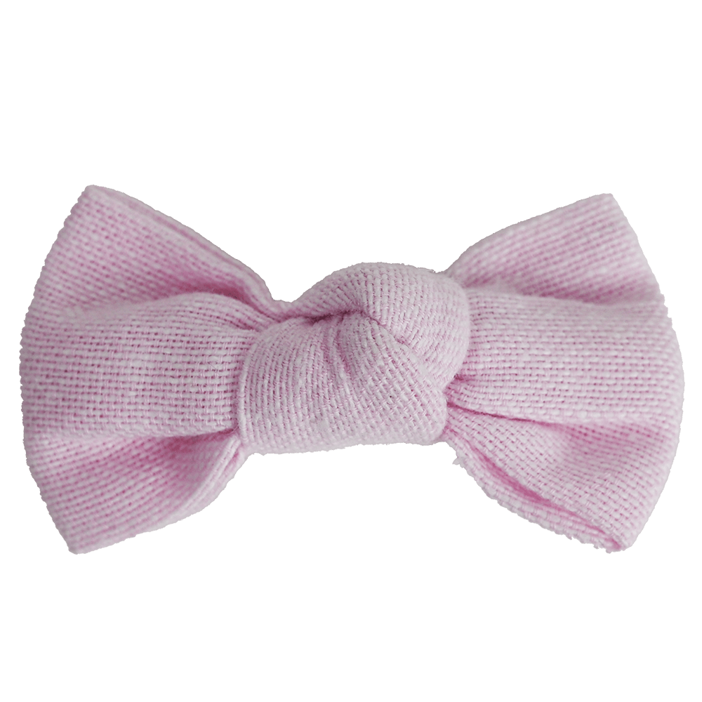Barrette Petit Noeud Oxford Rose