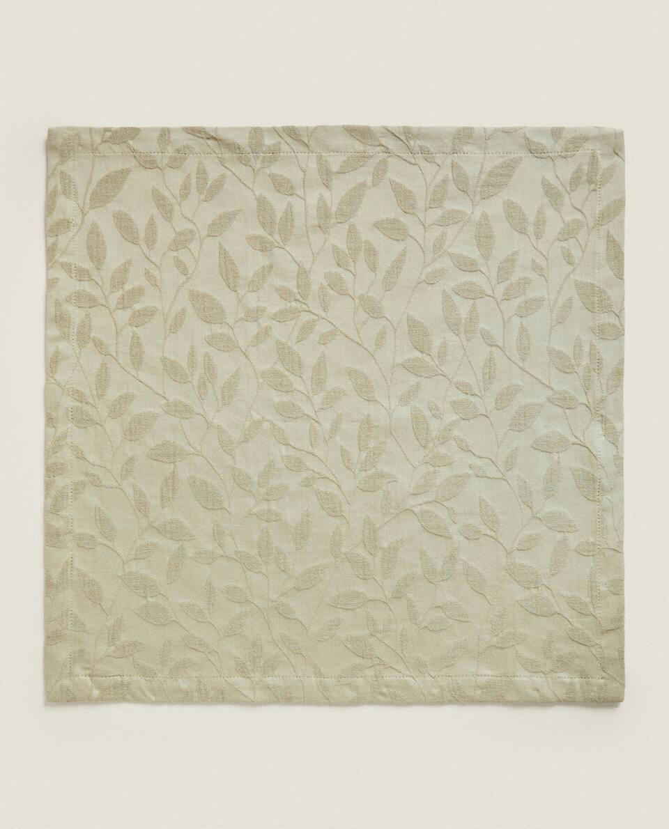 Guardanapos Jacquard com estampa de folhas (pacote com 2)