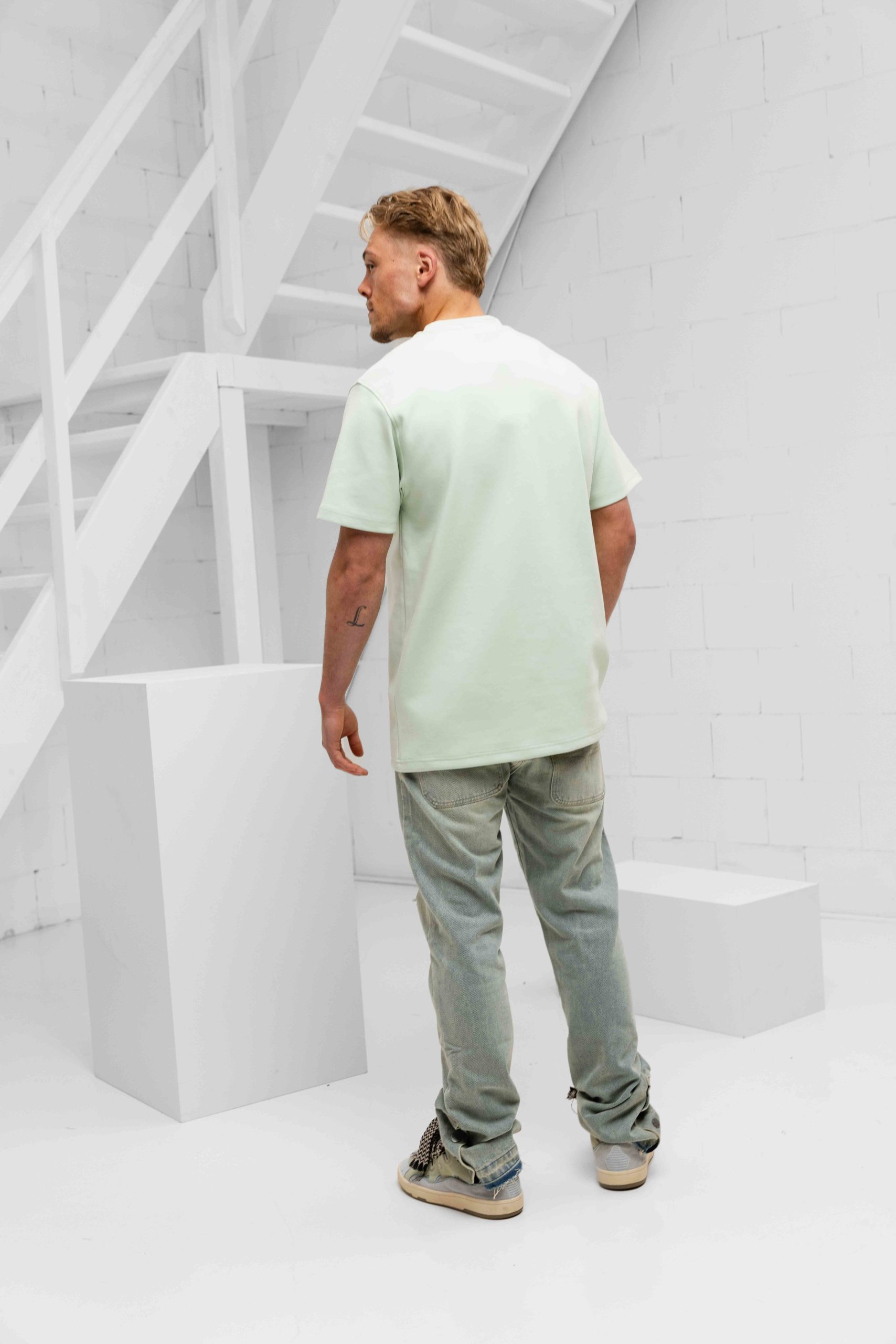 Malelions Nylon Pocket T-Shirt Heren Lichtgroen