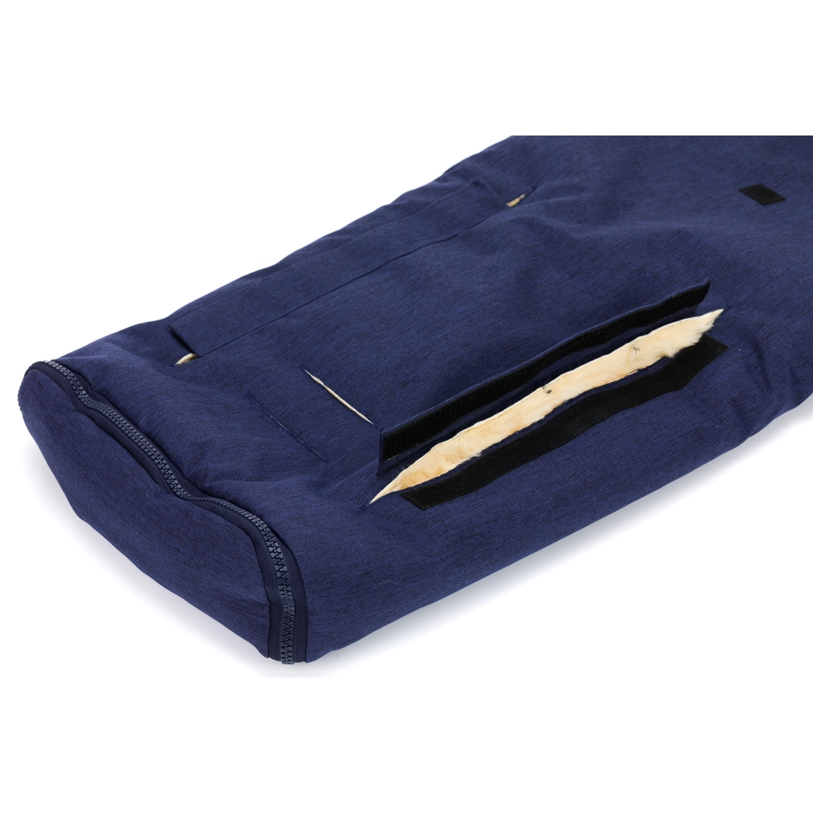 fillikid Winterfußsack Pamir für Babyschale Echtfell Blau Melange