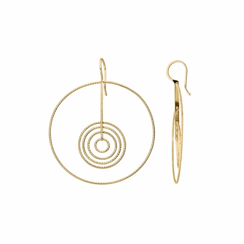 Boucles D'oreilles Argent Doré Diamanté Martina