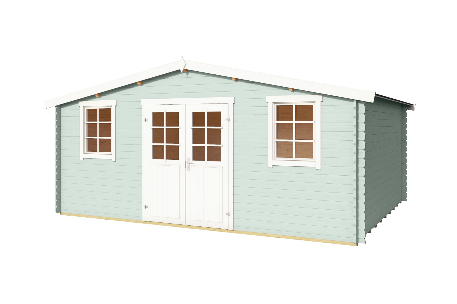 Gartenhaus WELS 5 - gletschergrün - Fichte massiv - 510x400 cm
