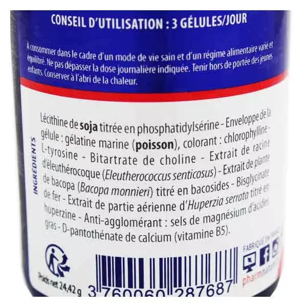 Pharm Nature Micronutrition Mémoire 60 gélules