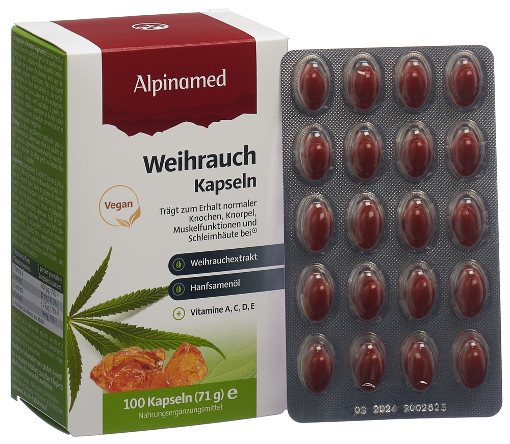 ALPINAMED Weihrauch<br>100 Stück, Blister, Kapsel