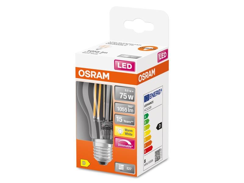 OSRAM Lampe Superstar Filament, 9W, E27 Warmweiss LED-Leuchtmittel