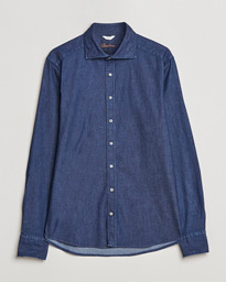 Stenströms Slimline Garment Washed Shirt Light Denim