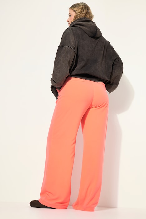 Hose, High Waist, weites Bein, Bundfalten