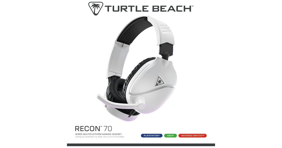 Turtle BeachEar Force Recon 70P White (2024) over-ear gaming headset  (Wit, PS4, PS5, Xbox Series X|S, Xbox One, Switch, PC, Mobile)