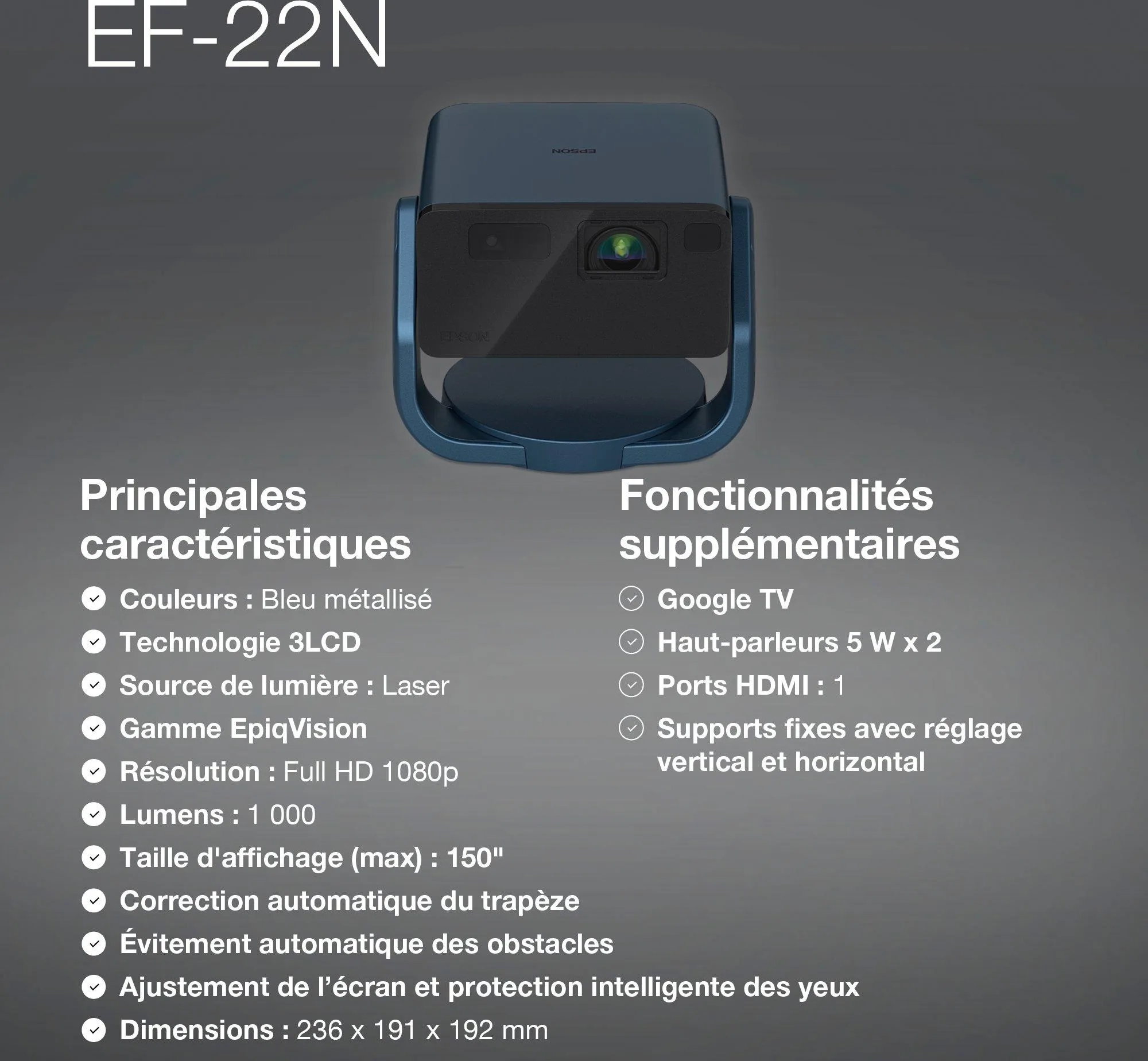 Epson EF-22 Vidéoprojecteurs