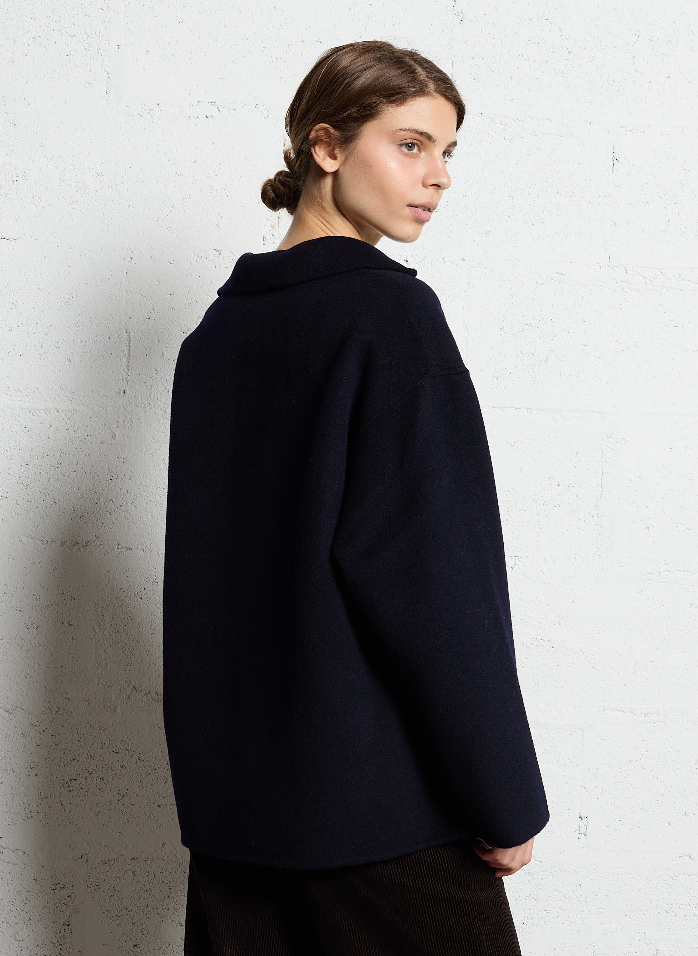 RITCH - Manteau col chemise en laine| Bleu