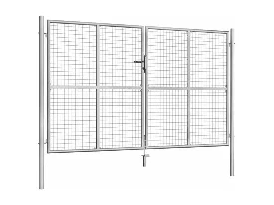 Porte de jardin Acier galvanisé 306x200 cm Argenté