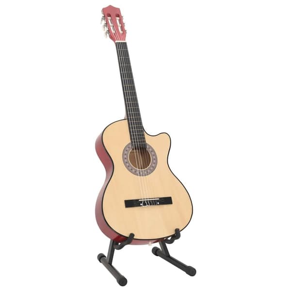 vidaXL Western akustisk cutaway gitarsett 12 deler med 6 strenger 38
