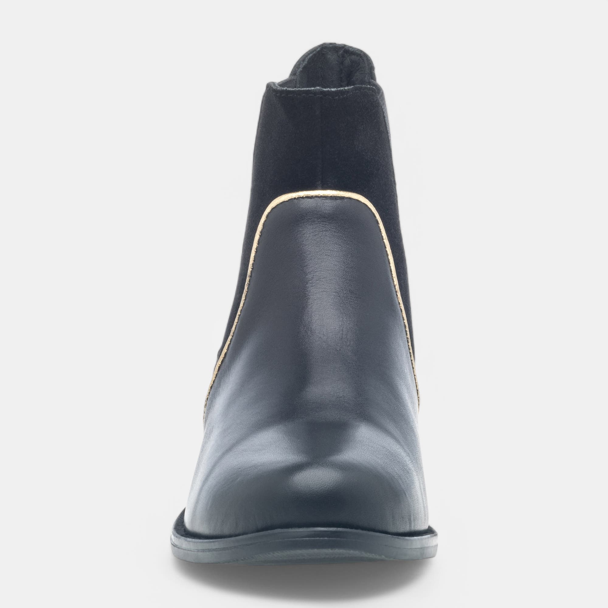 Boots chelsea Femme en cuir noir